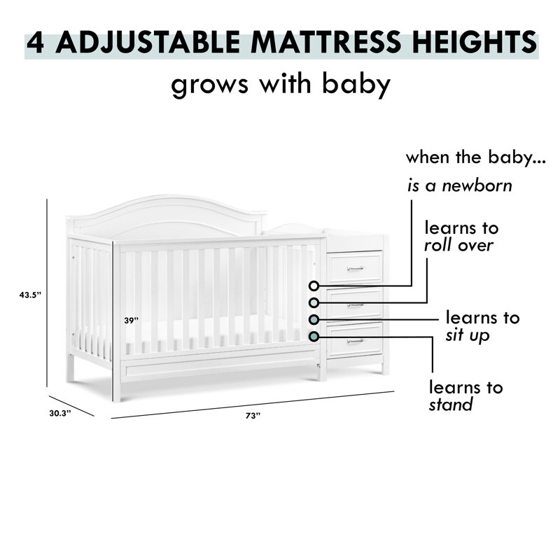 DaVinci Charlie 4in1 Convertible Crib and Changer with Storage